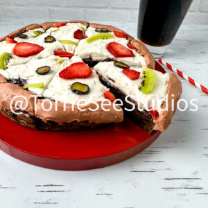 Fruit Pizza Brownie on White Birch