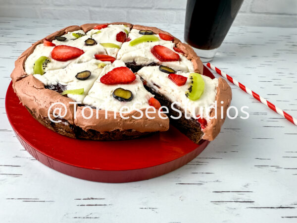Fruit Pizza Brownie on White Birch