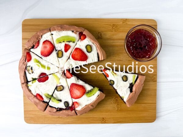 Fruit Pizza Brownie on Sandstone