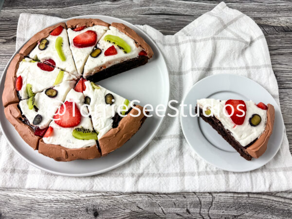 Fruit Pizza Brownie on Weathered Wood - Image 2