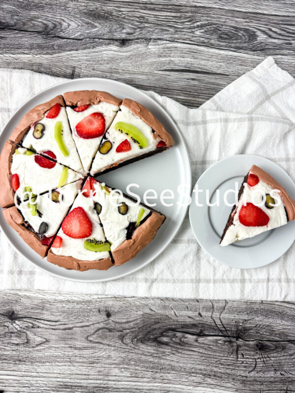 Fruit Pizza Brownie on Weathered Wood - Image 10