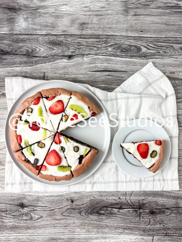 Fruit Pizza Brownie on Weathered Wood - Image 7