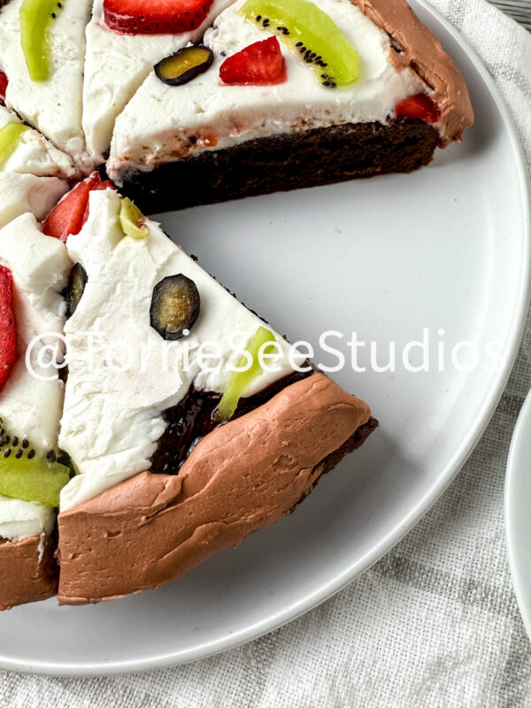 Fruit Pizza Brownie on Weathered Wood - Image 6