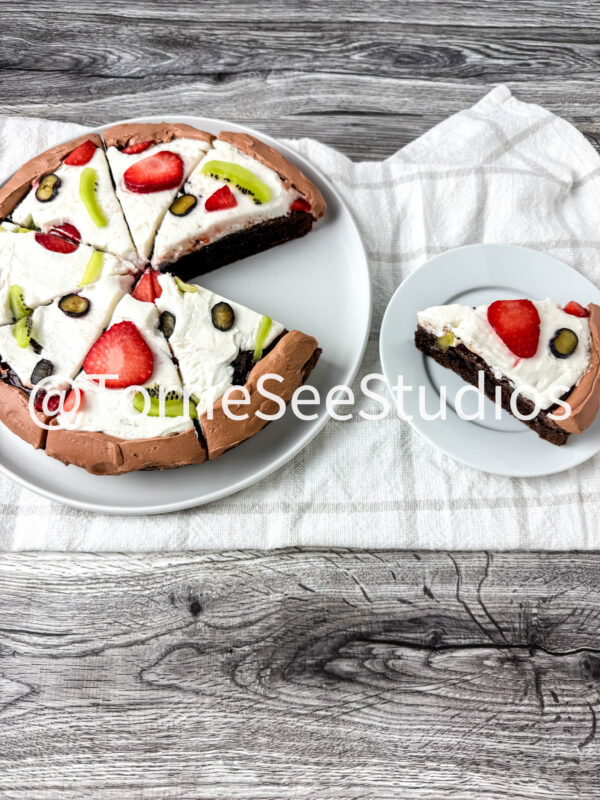 Fruit Pizza Brownie on Weathered Wood - Image 5
