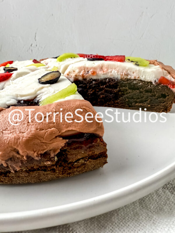Fruit Pizza Brownie on Weathered Wood - Image 4