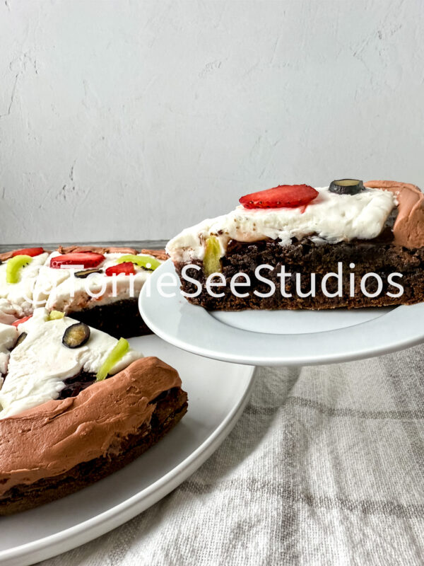 Fruit Pizza Brownie on Weathered Wood - Image 3