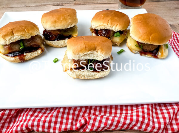 Baby shower Meatball Sliders on Wood - Image 9