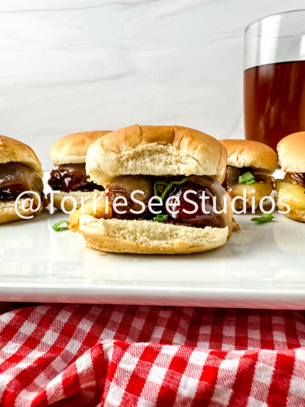 Baby shower Meatball Sliders on Wood - Image 8