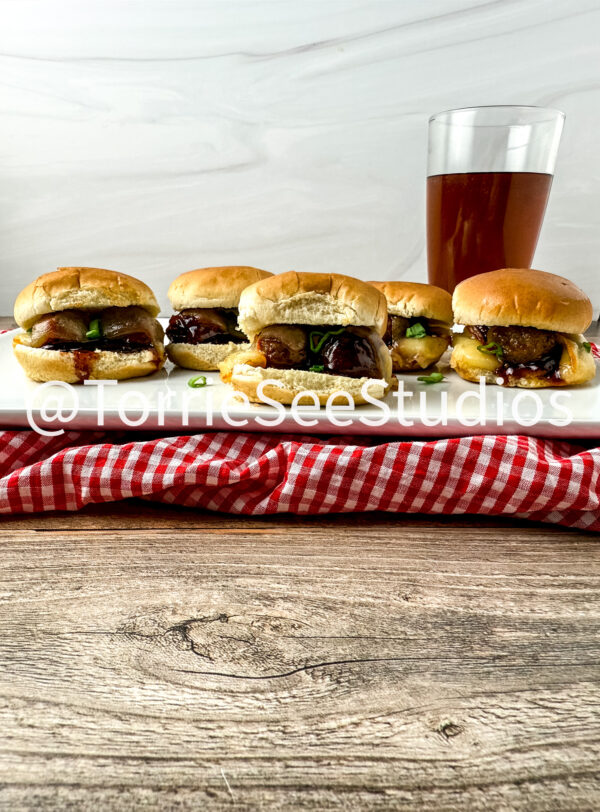Baby shower Meatball Sliders on Wood - Image 7