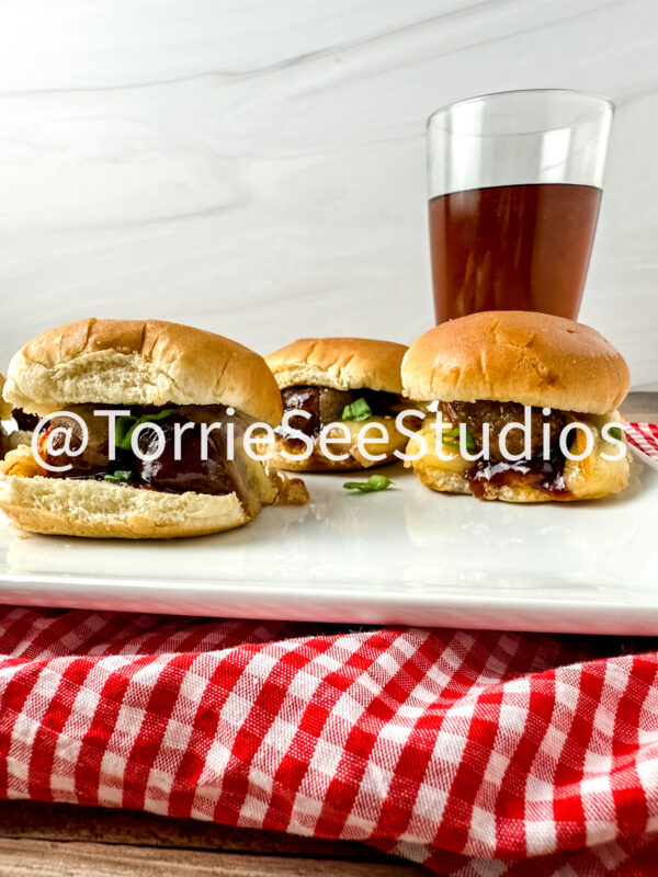 Baby shower Meatball Sliders on Wood - Image 6