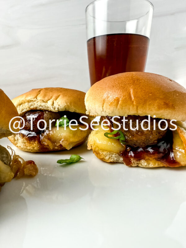 Baby shower Meatball Sliders on Wood - Image 2