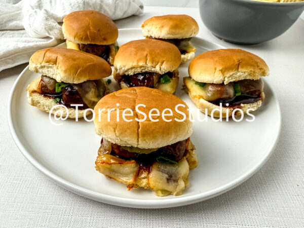 Baby shower Meatball Sliders on Linen - Image 10
