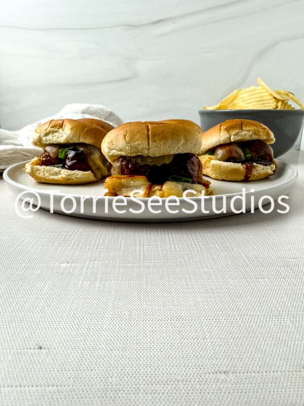 Baby shower Meatball Sliders on Linen - Image 9