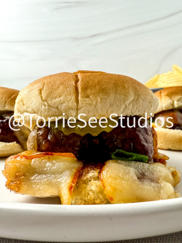 Baby shower Meatball Sliders on Linen - Image 8