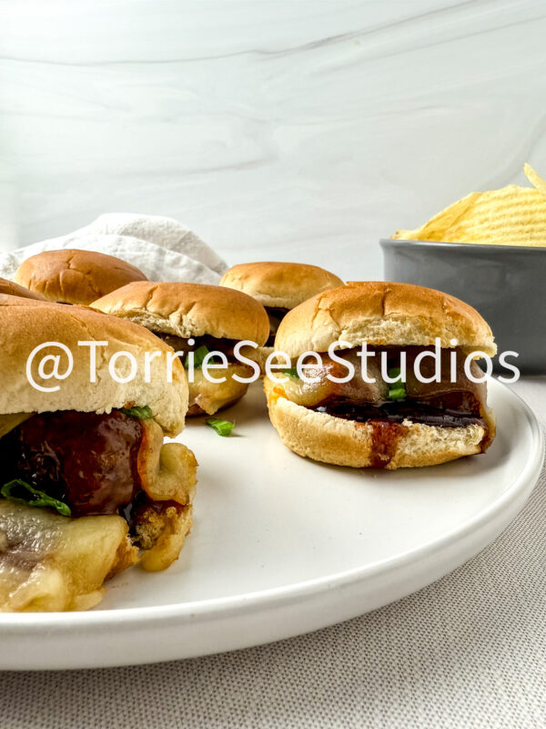 Baby shower Meatball Sliders on Linen - Image 6