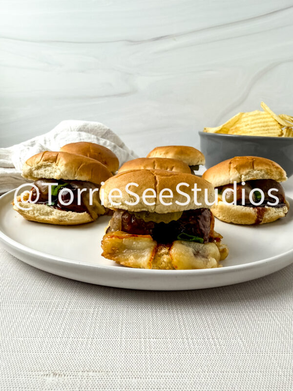 Baby shower Meatball Sliders on Linen - Image 4