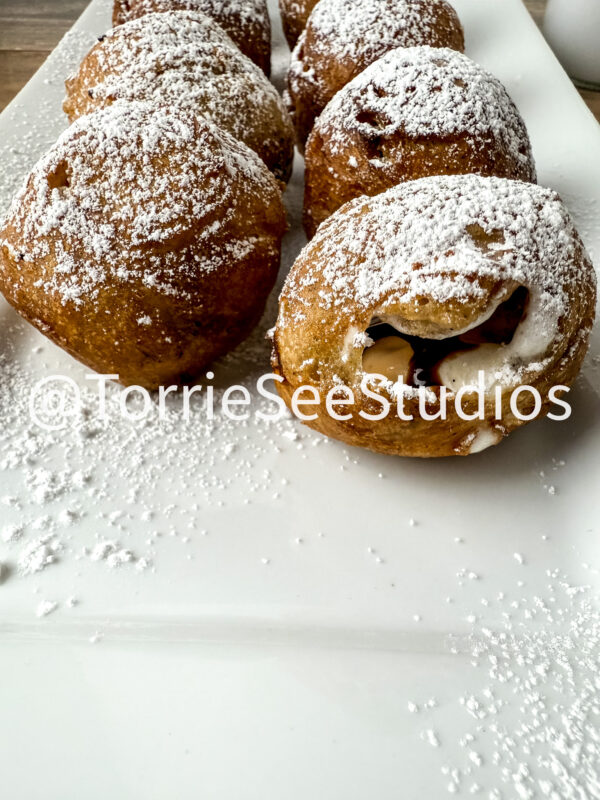 Deep Fried Stuffed Marshmallows on Wood - Image 7