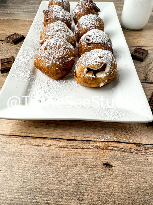 Deep Fried Stuffed Marshmallows on Wood - Image 6