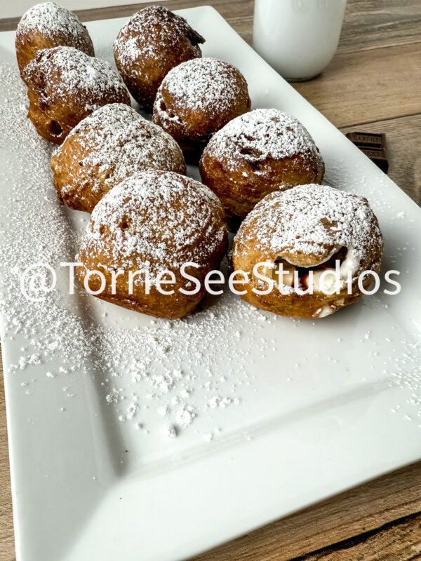 Deep Fried Stuffed Marshmallows on Wood - Image 3