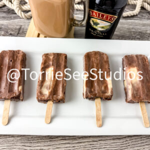 Baileys Pudding Pops on Weathered Wood