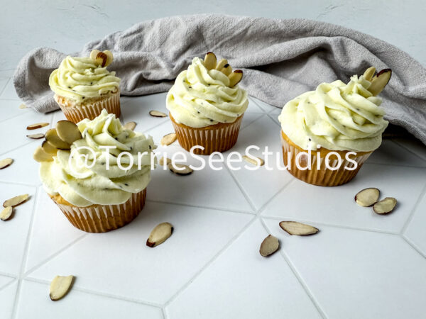 Almond Kiwi Cupcakes on Rhombus Tile