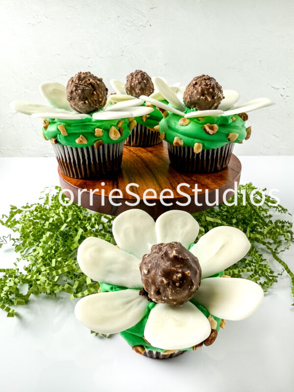 Rocher Flower Cupcakes on White - Image 10