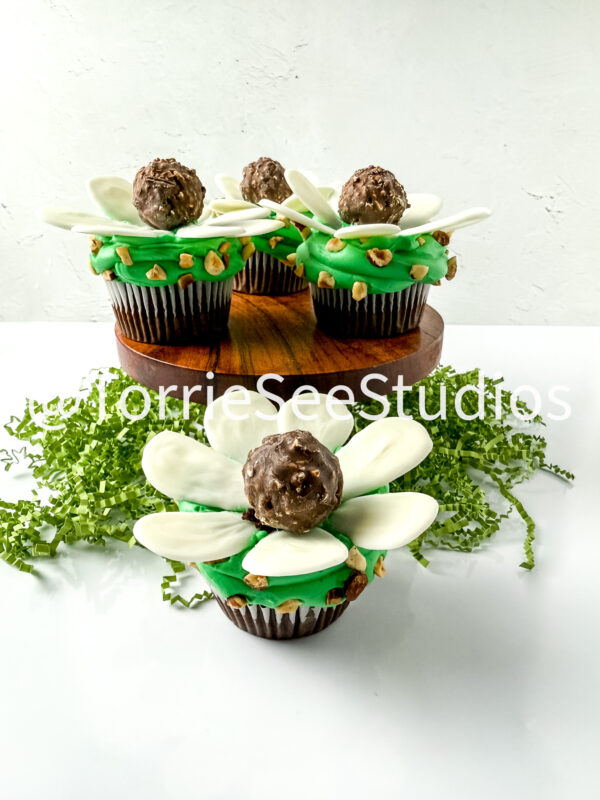 Rocher Flower Cupcakes on White - Image 2