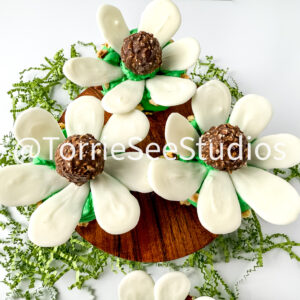 Rocher Flower Cupcakes on White