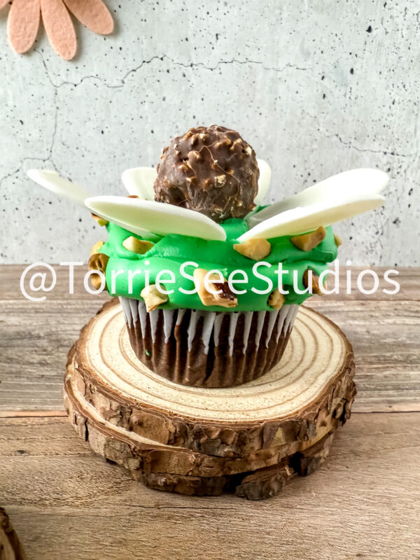 Rocher Flower Cupcakes on Wood - Image 4