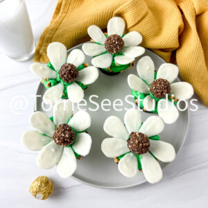 Rocher Flower Cupcakes on Sandstone