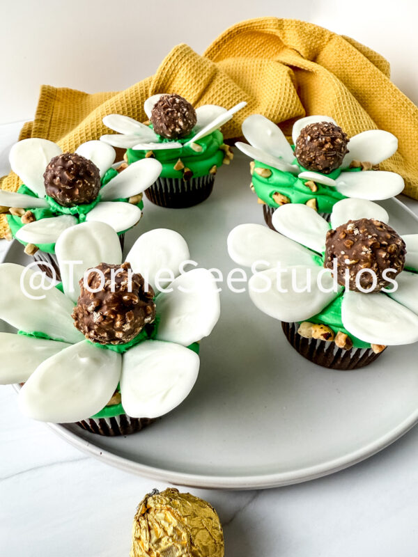 Rocher Flower Cupcakes on Sandstone - Image 6