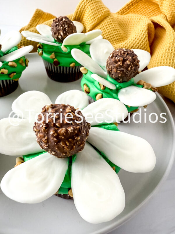 Rocher Flower Cupcakes on Sandstone - Image 3