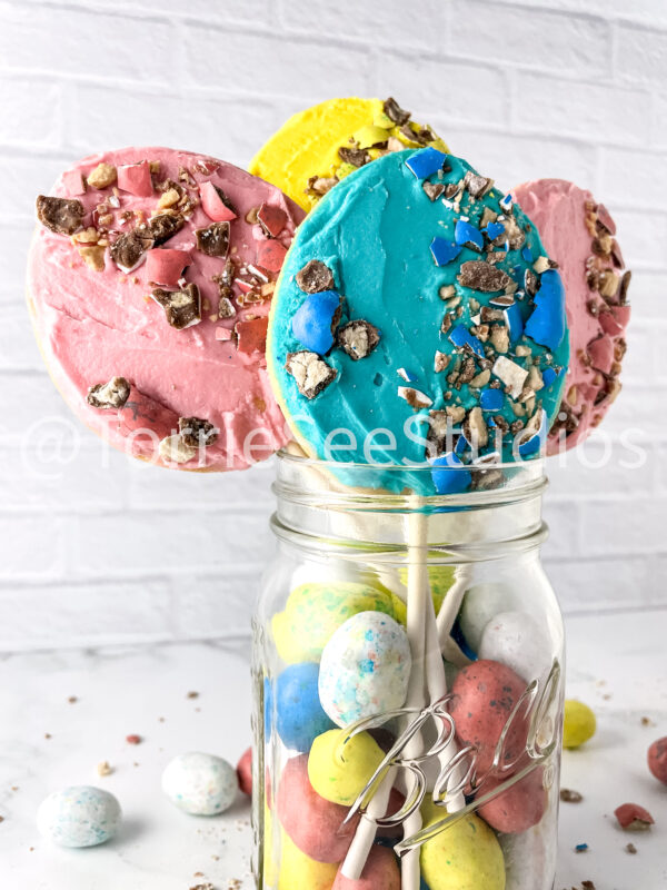 Robin Easter Egg Malted Flavor Cookie Pops on Marble - Image 4