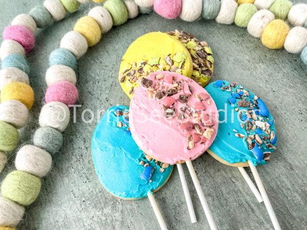 Robin Easter Egg Malted Flavor Cookie Pops on Sage