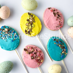 Robin Easter Egg Malted Flavor Cookie Pops on White