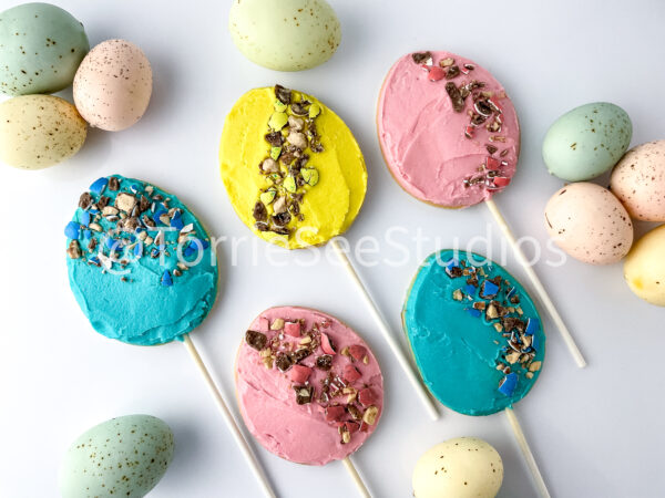 Robin Easter Egg Malted Flavor Cookie Pops on White