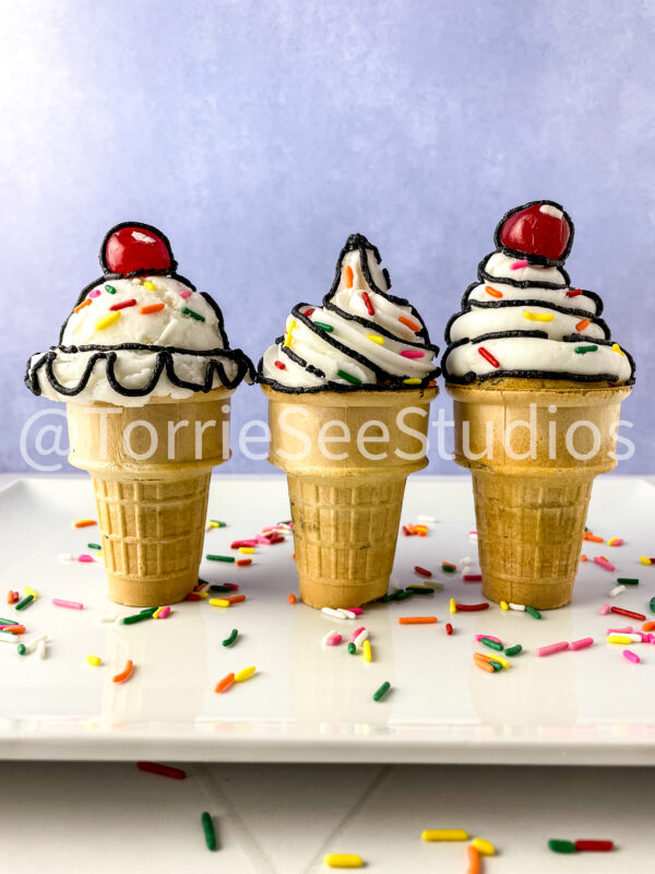 Comic Trend Ice Cream Cone Cupcakes Tutorial No Fondant on French Lavender - Image 2