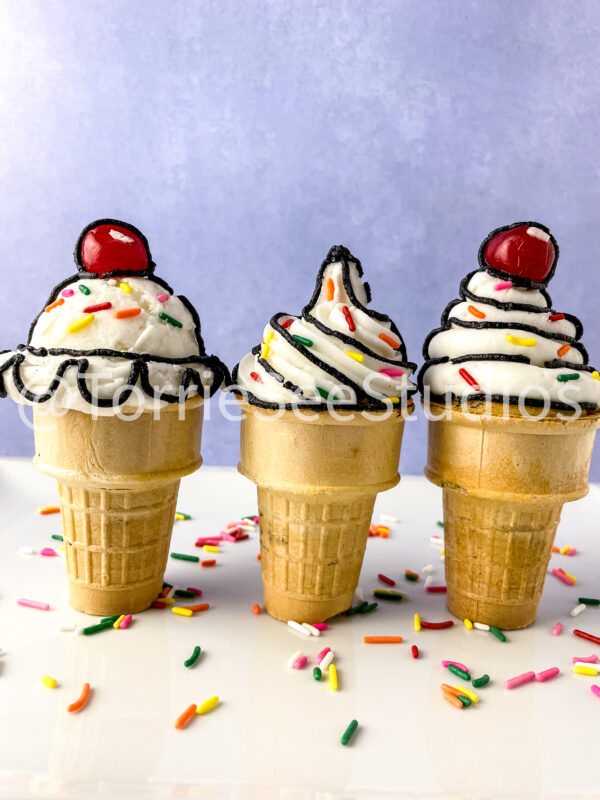 Comic Trend Ice Cream Cone Cupcakes Tutorial No Fondant on French Lavender - Image 3