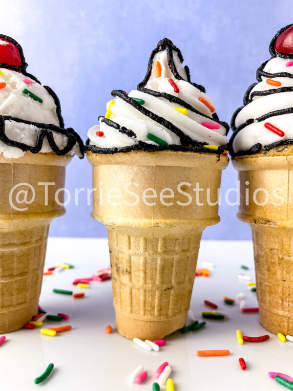 Comic Trend Ice Cream Cone Cupcakes Tutorial No Fondant on French Lavender - Image 9