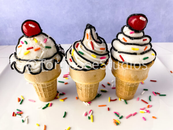 Comic Trend Ice Cream Cone Cupcakes Tutorial No Fondant on French Lavender
