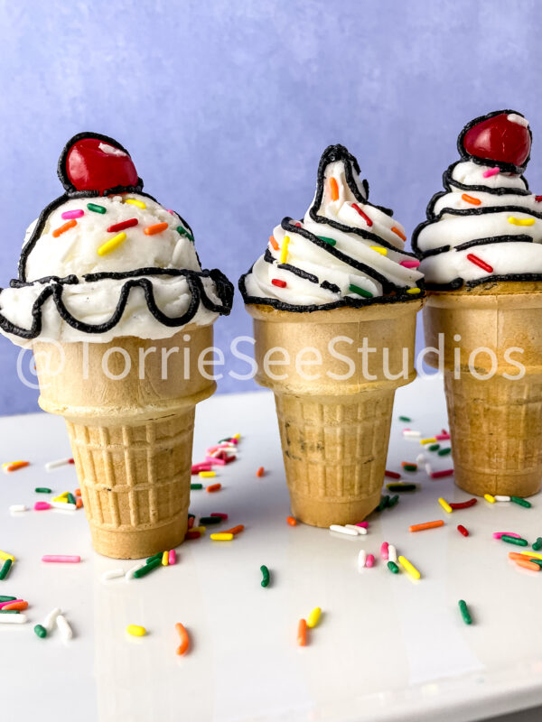 Comic Trend Ice Cream Cone Cupcakes Tutorial No Fondant on French Lavender - Image 6