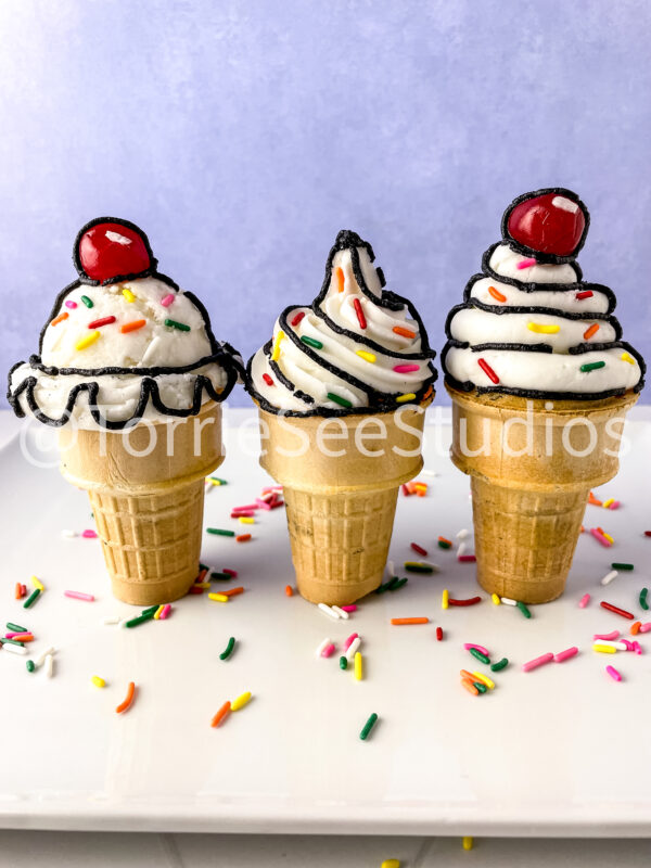 Comic Trend Ice Cream Cone Cupcakes Tutorial No Fondant on French Lavender - Image 5