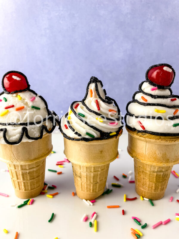 Comic Trend Ice Cream Cone Cupcakes Tutorial No Fondant on French Lavender - Image 4