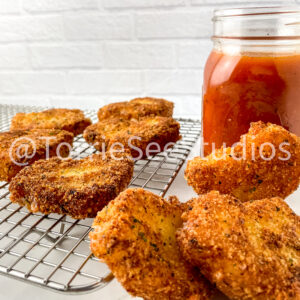 Fried Mozzarella Chicks on Marble