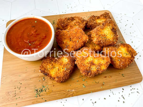 Fried Mozzarella Chicks on Rhombus Tile