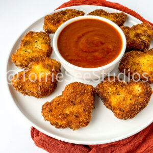 Fried Mozzarella Chicks on White