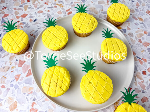 Pineapple Shape Cupcakes on Sunsoaked Terrazzo - Image 9