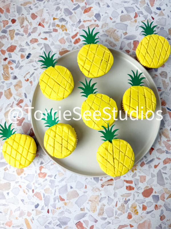 Pineapple Shape Cupcakes on Sunsoaked Terrazzo - Image 8