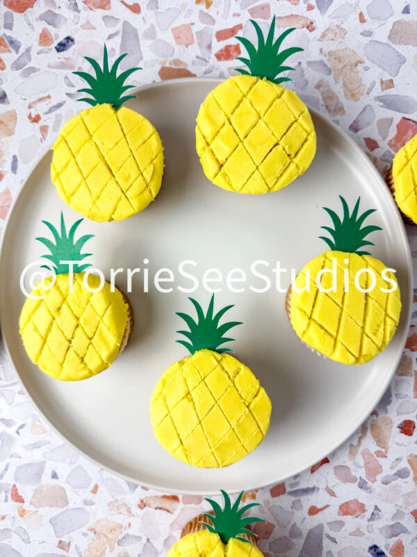 Pineapple Shape Cupcakes on Sunsoaked Terrazzo - Image 7