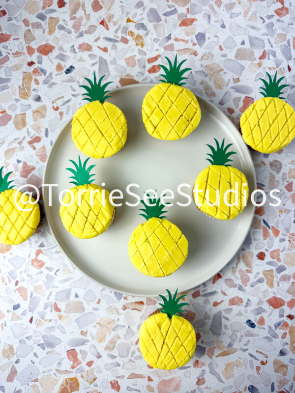 Pineapple Shape Cupcakes on Sunsoaked Terrazzo - Image 6